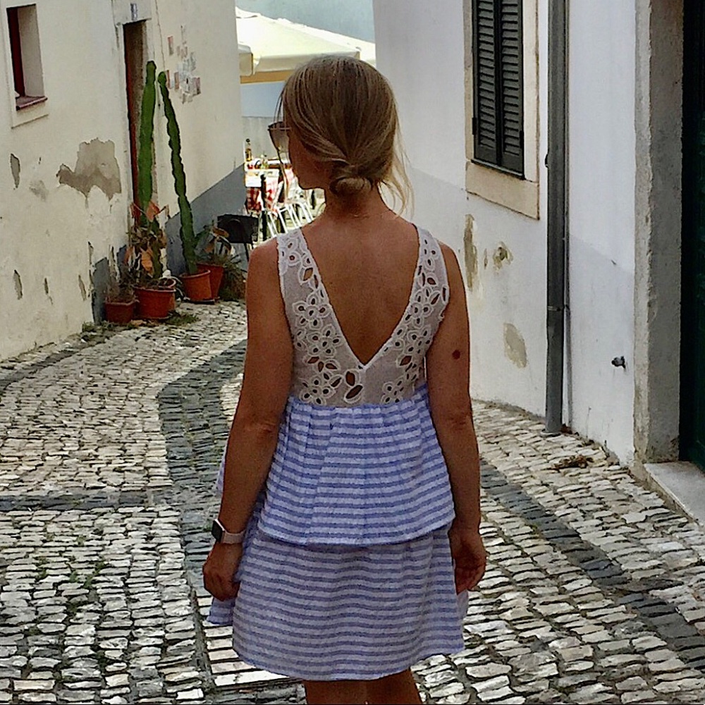 Seersucker & Lace Dress from Maska in Toronto (Small)